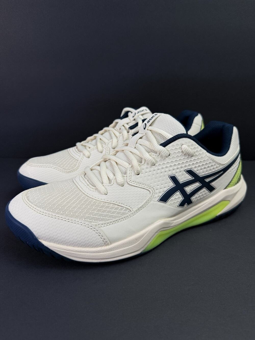 ASICS Gel-Dedicate 8 Men’s 8.5 Tennis Shoes White Blue Green Pre-Owned